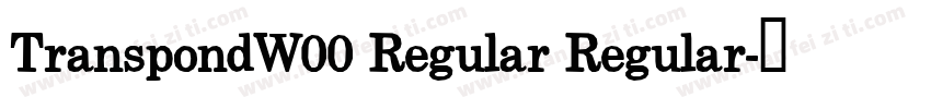 TranspondW00 Regular Regular字体转换